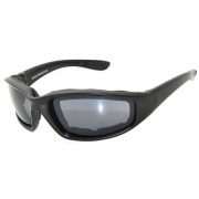 Motorcycle sunglasses black frame smoke lens