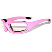 1 pair of Pink Motorcycle Padded Glasses Clear