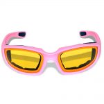 1 pair of Pink Motorcycle Padded Glasses Yellow