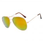 Cool Aviator Sunglasses Gold Frame Red Mirror Lens