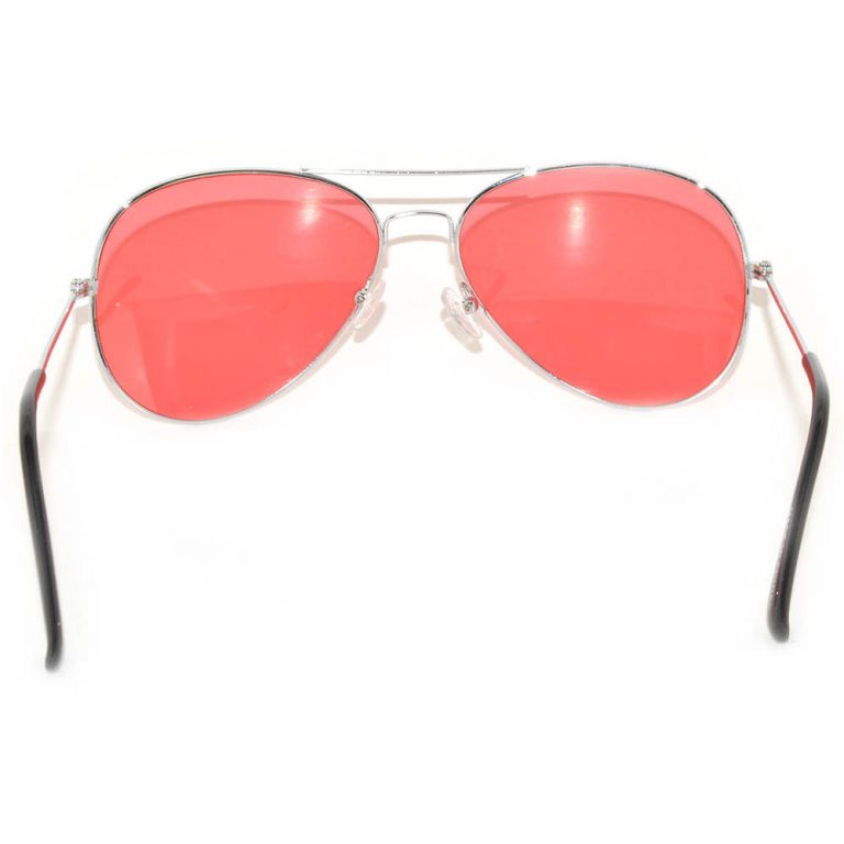 061 Sr Owl ® Eyewear Aviator Sunglasses Silver Frame Red Lens Mens Womens One Pair Online 