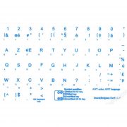 DUTCH BELGIAN STICKERS TRANSPARENT BLUE LETTERS