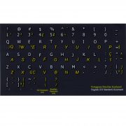 Brazilian Portuguese English keyboard stickers non transparent black