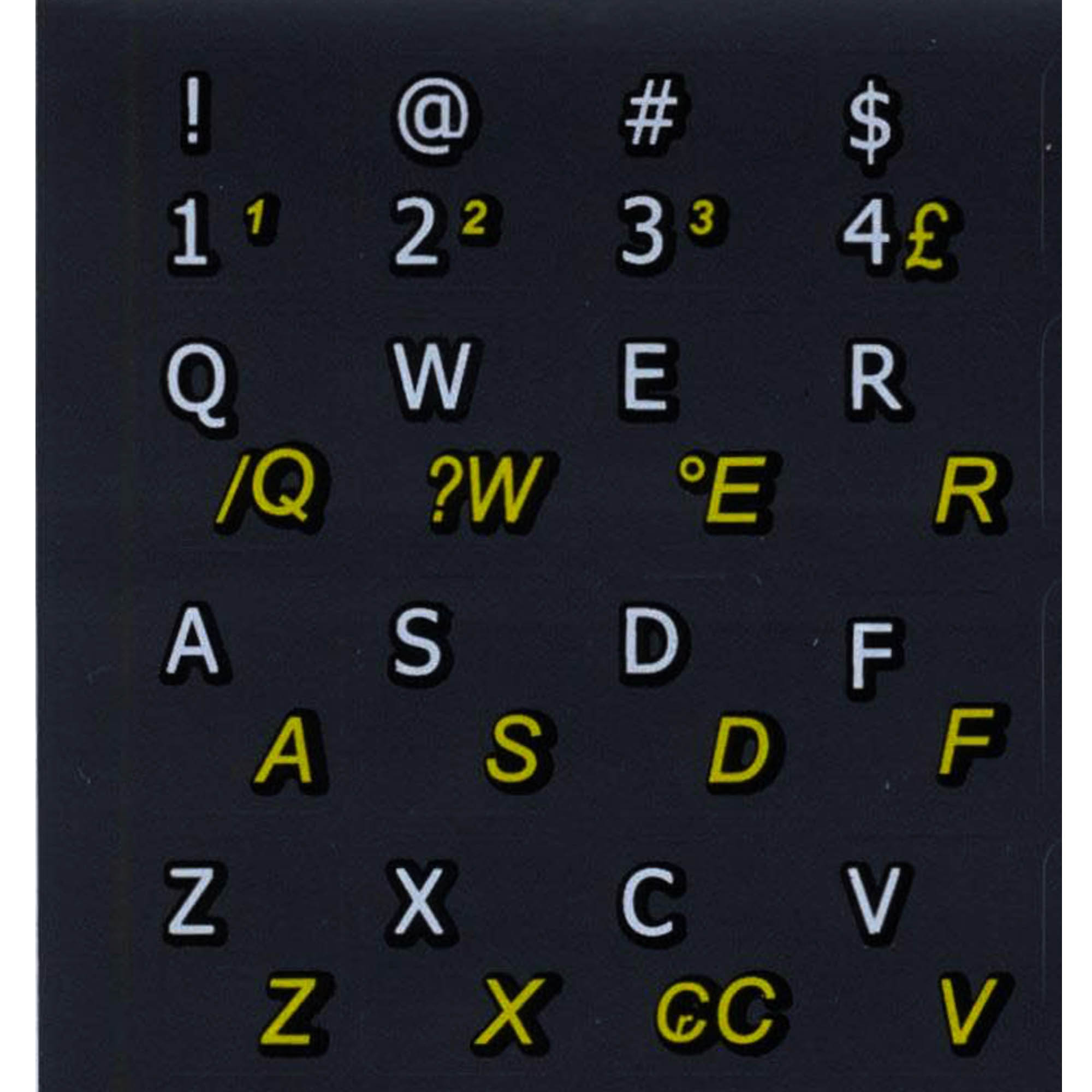 Brazilian Portuguese English keyboard stickers non transparent black
