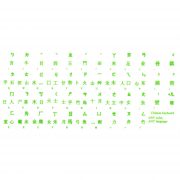 CHINESE STICKERS TRANSPARENT GREEN LETTERS