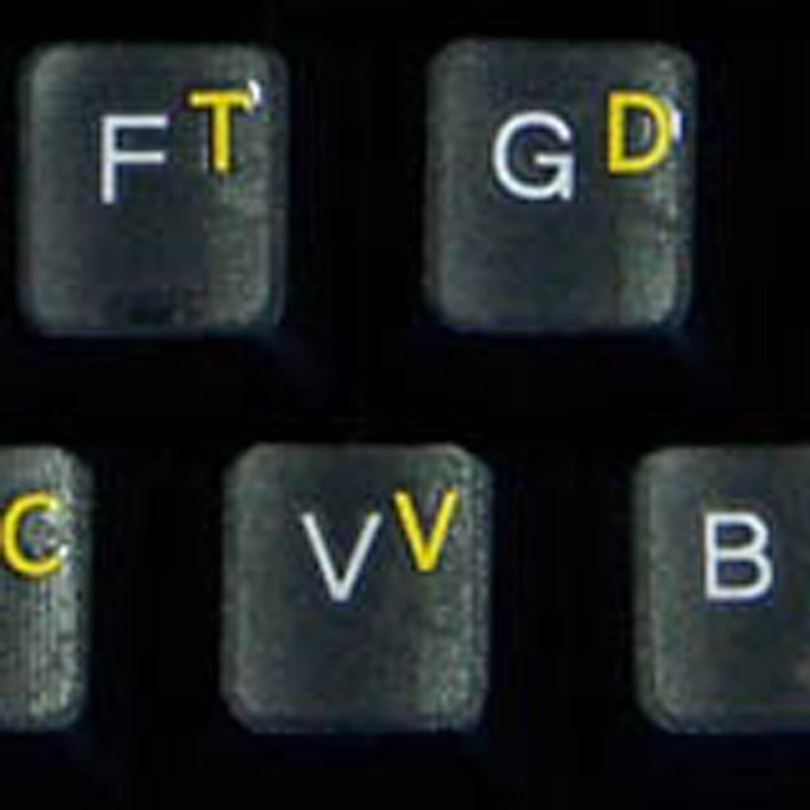 COLEMAK KEYBOARD STICKERS FOR COMPUTER LAPTOP YELLOW LETTERS