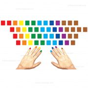 Colored learning keyboard sticker english us