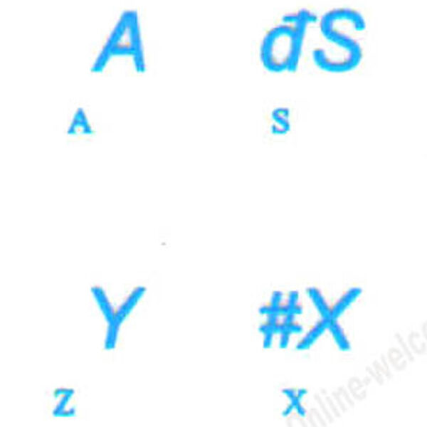 CZECH STICKERS TRANSPARENT BLUE LETTERS