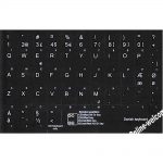 Danish key labels for keyboard black non transparent for windows PC