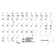 Danish key labels for keyboard white non transparent for windows PC