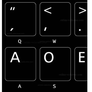 Dvorak layout for keyboard black
