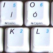 English UK keyboard sticker with additional key for keyboard white