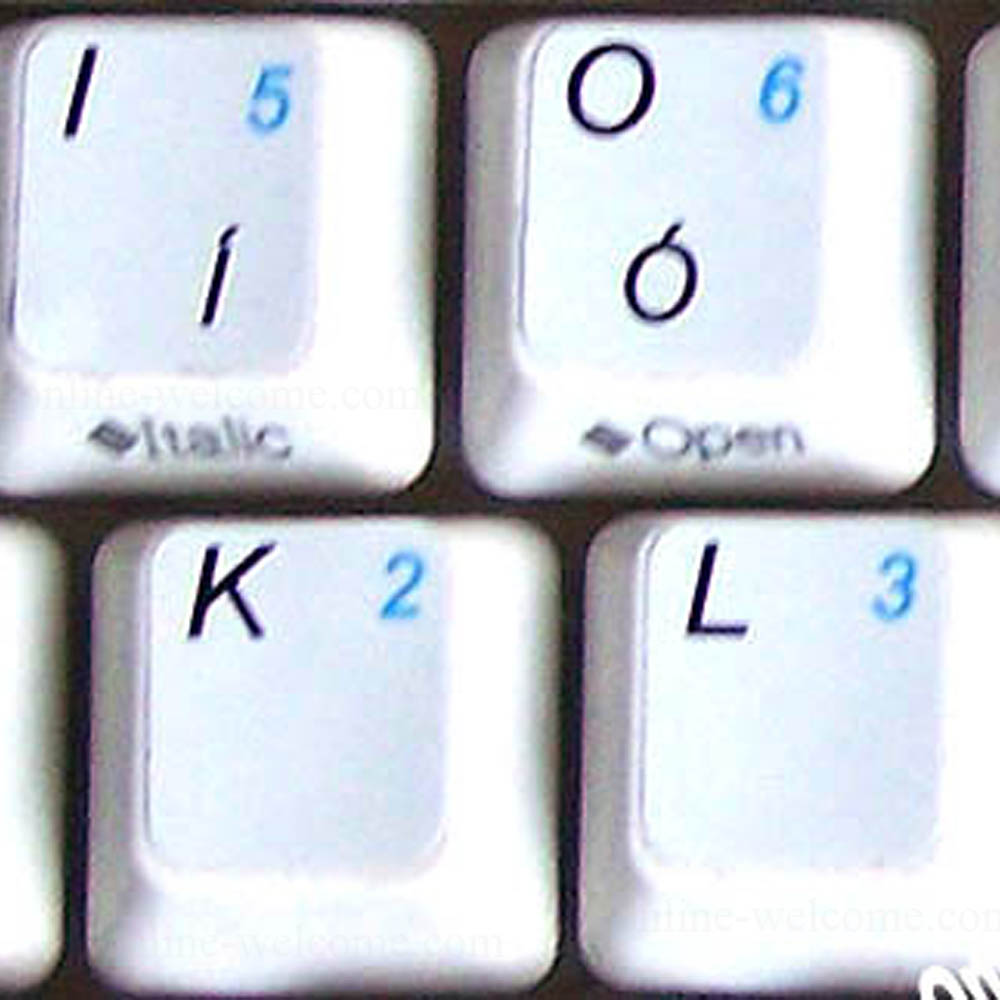 English UK keyboard sticker with additional key for keyboard white