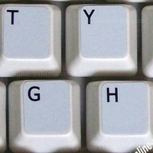 English UK keyboard sticker grey