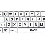 English UK large bold letters keyboard sticker white