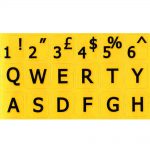 English uk large bold letters keyboard sticker yellow