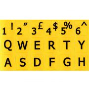 English uk large bold letters keyboard sticker yellow