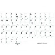 English UK keyboard sticker white non transparent