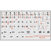 English international keyboard stickers non transparent grey