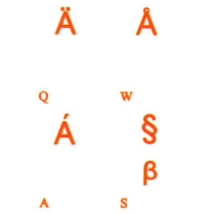 English international keyboard sticker orange letters