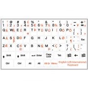 English international keyboard stickers non transparent white