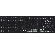 English US keyboard sticker with additional key for keyboard black