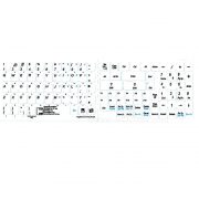 English US keyboard sticker with additional key for keyboard white