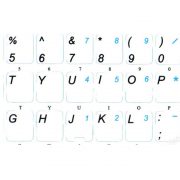 English US keyboard sticker with additional key for keyboard white