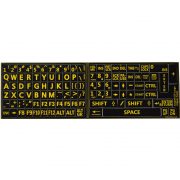 English us large bold letters keyboard sticker black-yellow