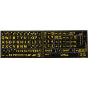 English us large bold letters keyboard sticker black-yellow