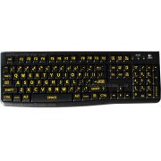 English us large bold letters keyboard sticker black-yellow