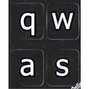 English US lower case keyboard sticker black