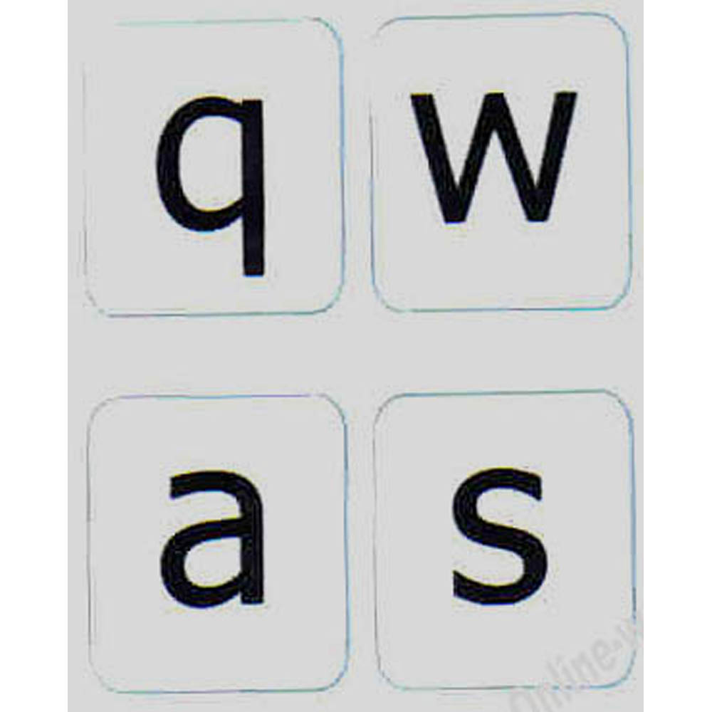 English US lower case keyboard sticker grey