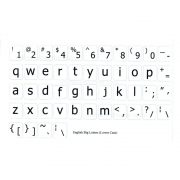 English US lower case keyboard sticker white