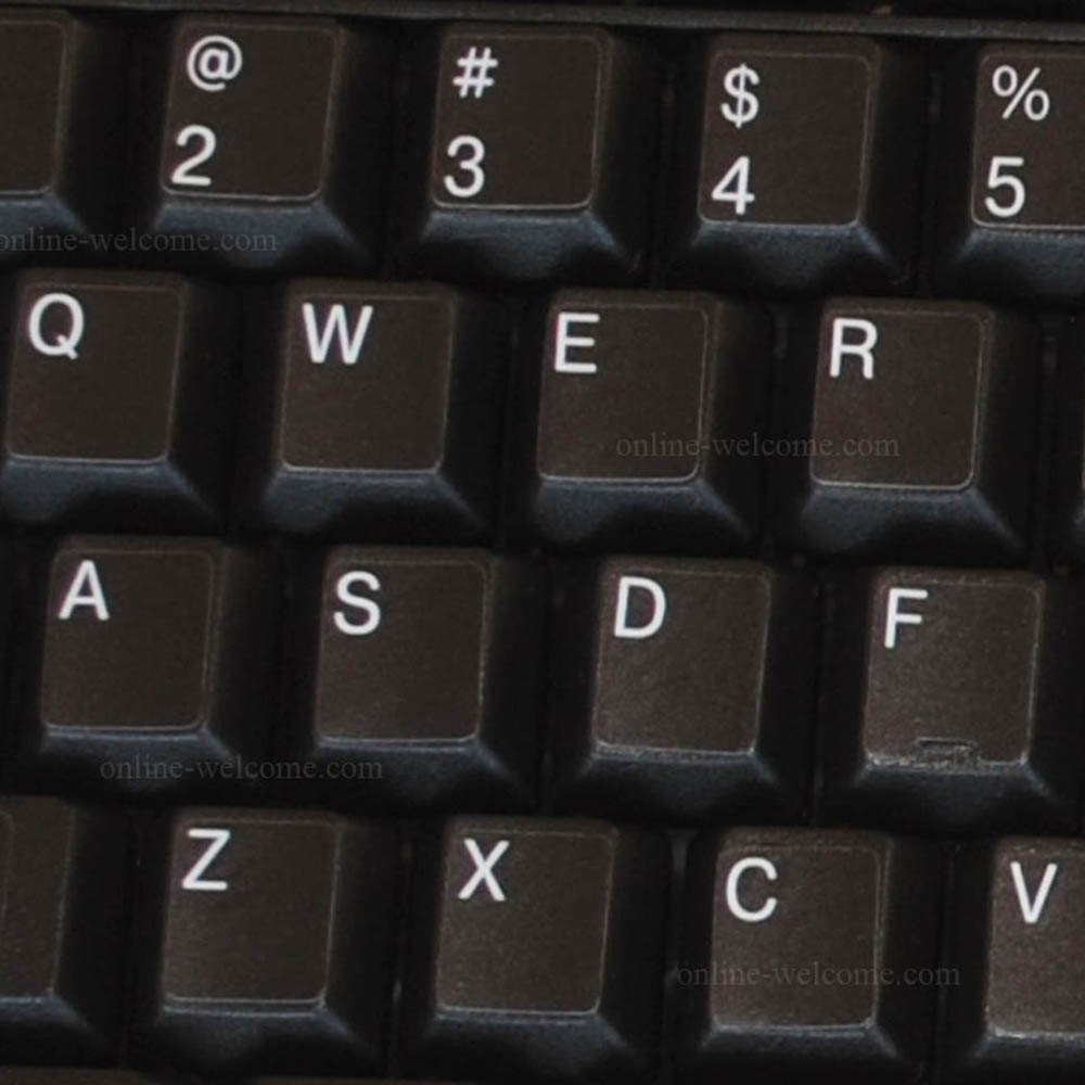 replacement English us keyboard sticker black