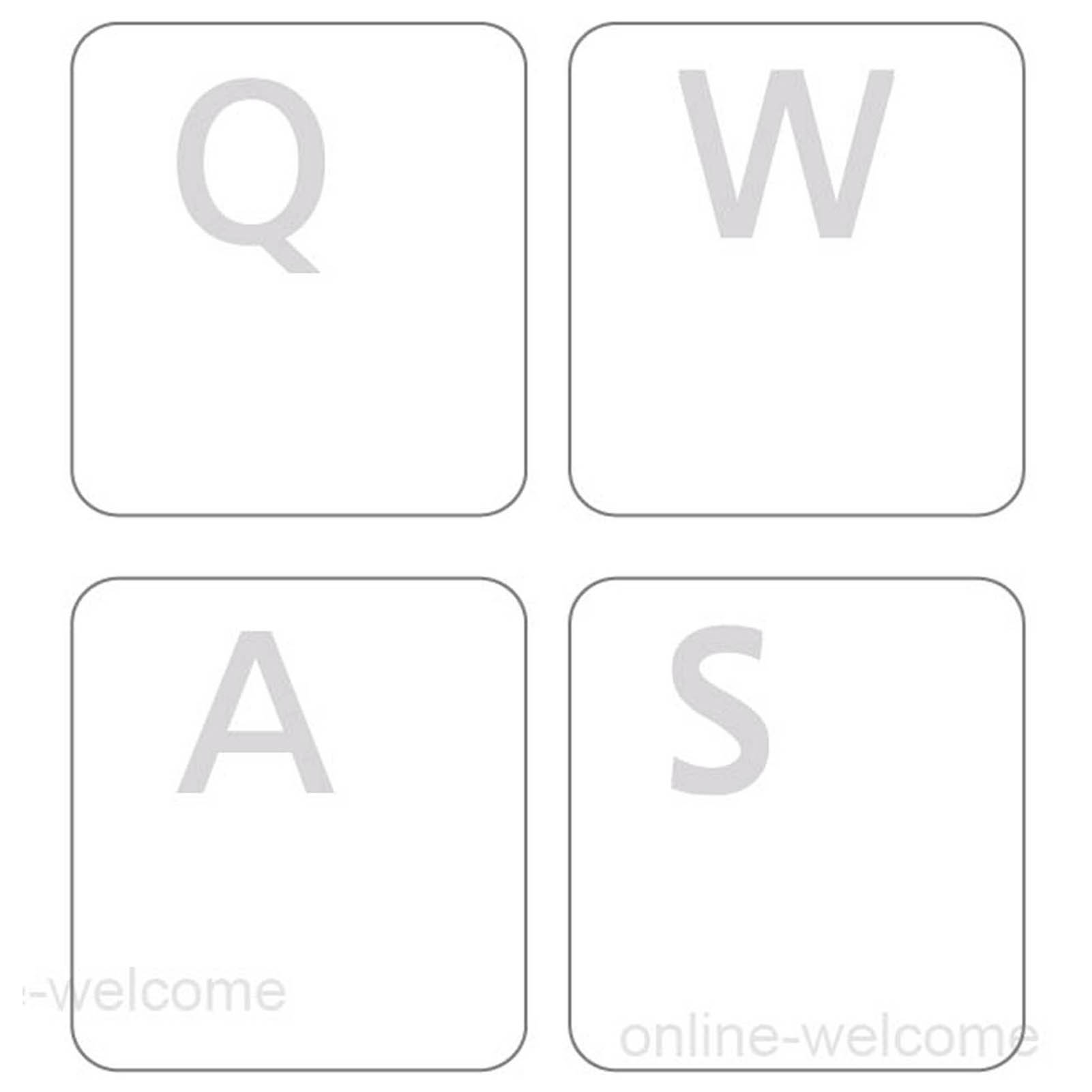 English US transparent keyboard stickers white letters