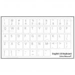 English US transparent keyboard stickers white letters