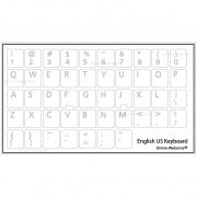 English US transparent keyboard stickers white letters