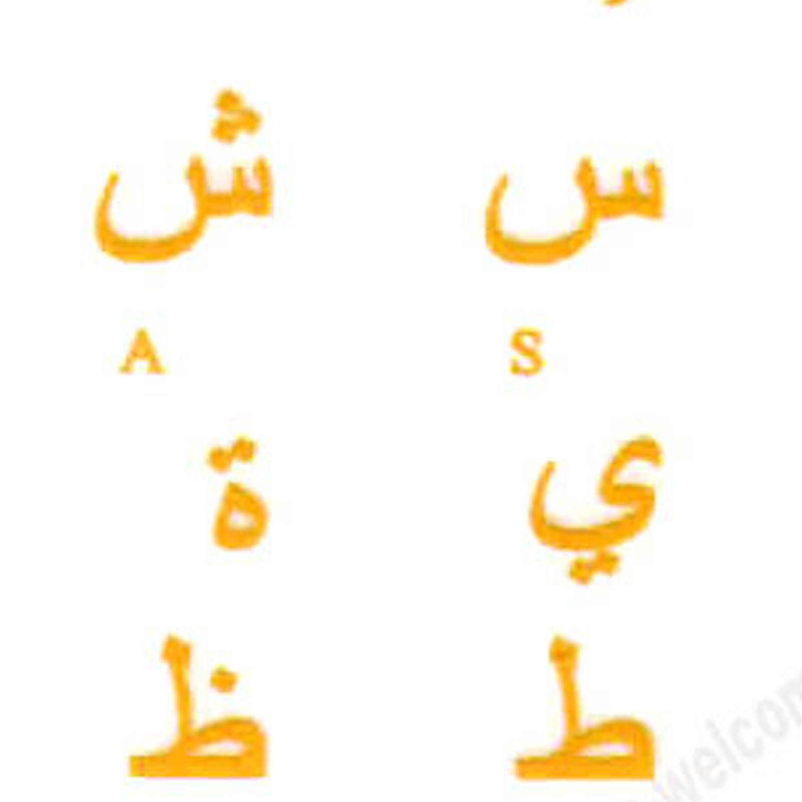 FARSI (PERSIAN) STICKERS YELLOW LETTERS TRANSPARENT BACKGROUND
