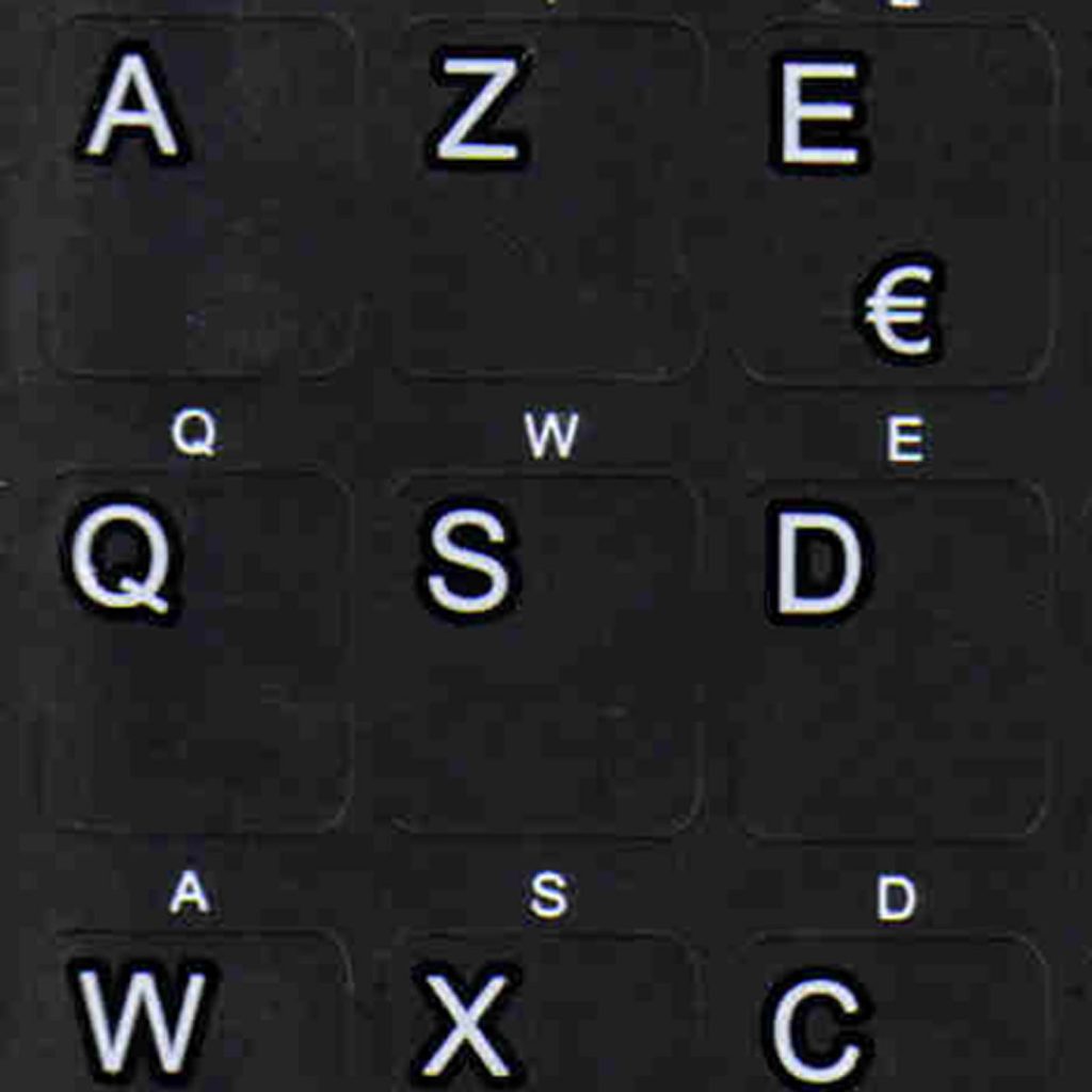 FRENCH AZERTY KEYBOARD STICKERS BLACK | Online-Welcome.com