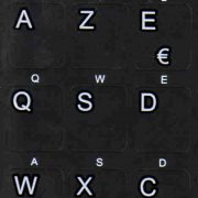 French Azerty Black letters for keyboard