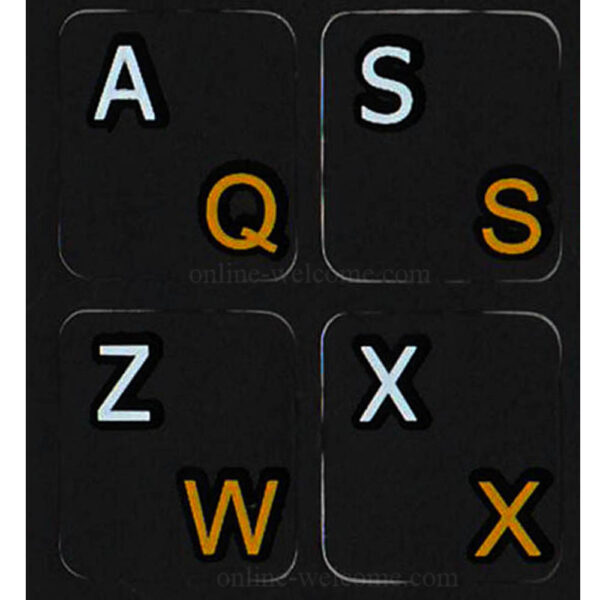 French-Azerty -English keyboard label black