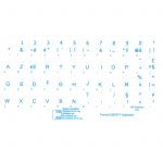 FRENCH AZERTY STICKERS BLUE LETTERS TRANSPARENT BACKGROUND