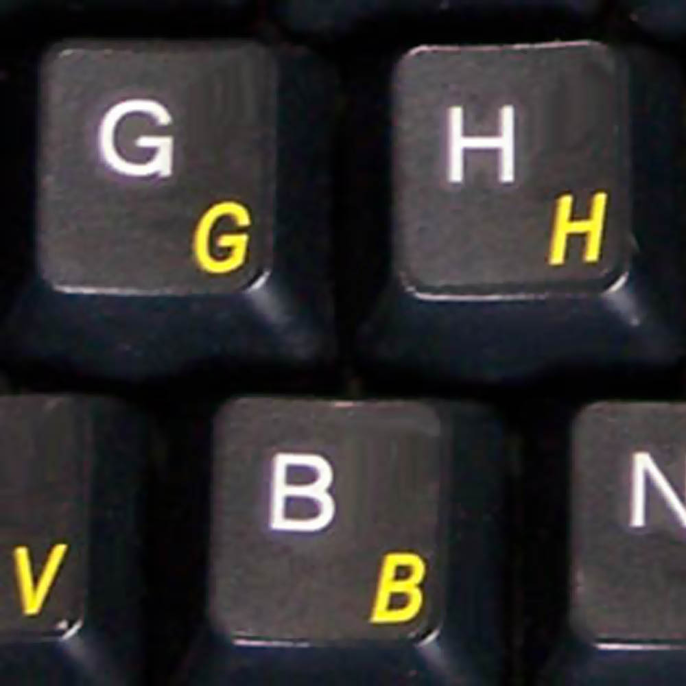 German keyboard yellow letters