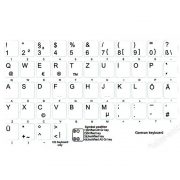 German letters keyboard stickers white