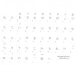 Japanese Hiragana transparent keyboard sticker white letters