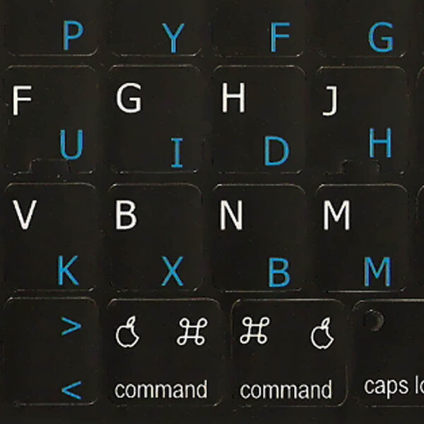 Dvorak-English for Mac keyboard labels black