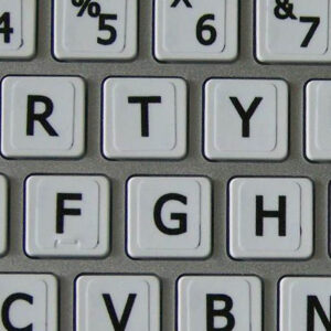 English large letters keyboard stickers for mac white