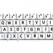 Mac English Keyboard stickers non transparent large letters white