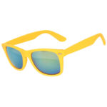 matte mirror yellow frame sunglasses